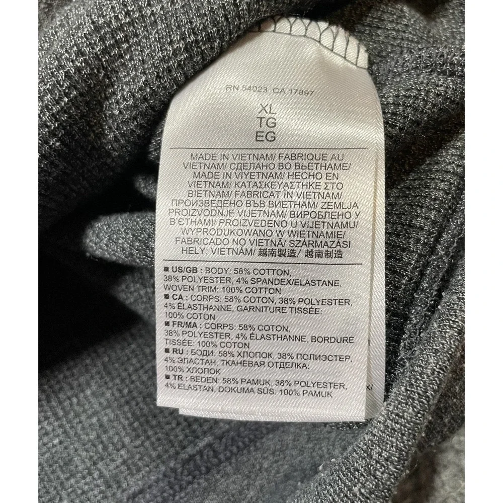 Banana Republic Full Zip Hoodie Mens XL Gray Mixed Media Utility Jacket